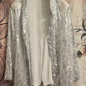 Silver Sequin Blazer